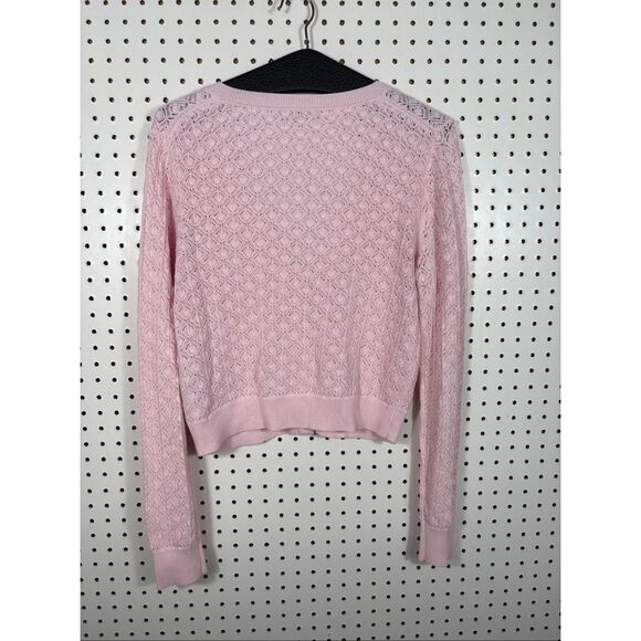 J.Crew V-neck pointelle cardigan sweater size M - Picture 2 of 4